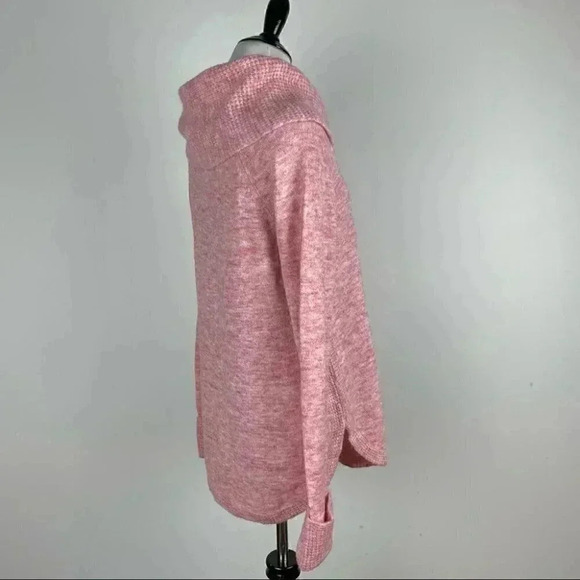 Style & Co Womens knit sweater size M pink cowl neck strawberry milk - Picture 3 of 9